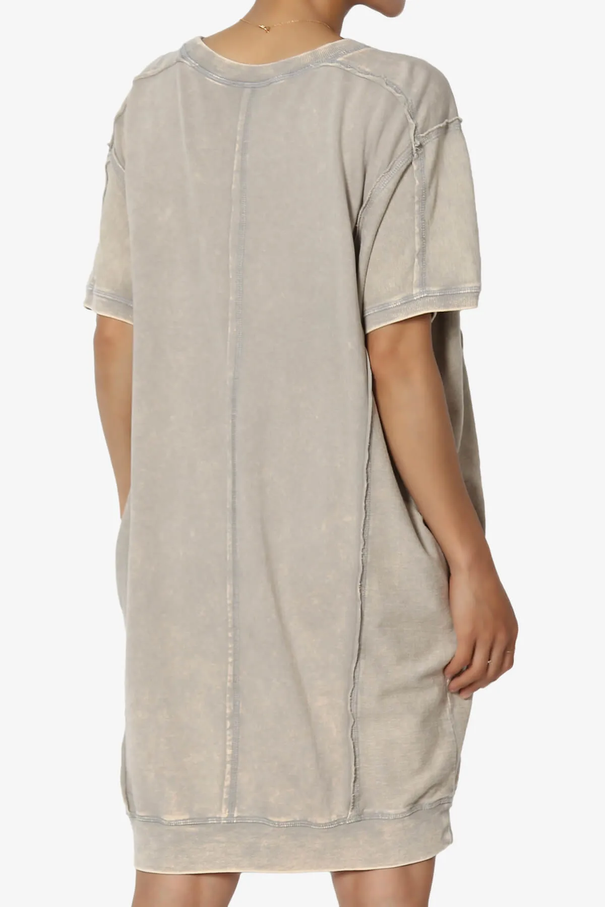 Olsen French Terry Acid Wash T-Shirt Dress