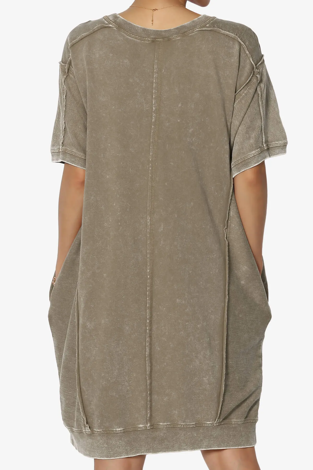 Olsen French Terry Acid Wash T-Shirt Dress