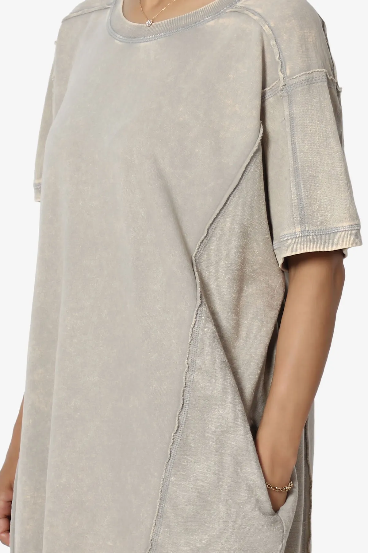 Olsen French Terry Acid Wash T-Shirt Dress