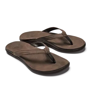 OluKai Womens 'Aukai Leather Sandals - Dark Java / Dark Java