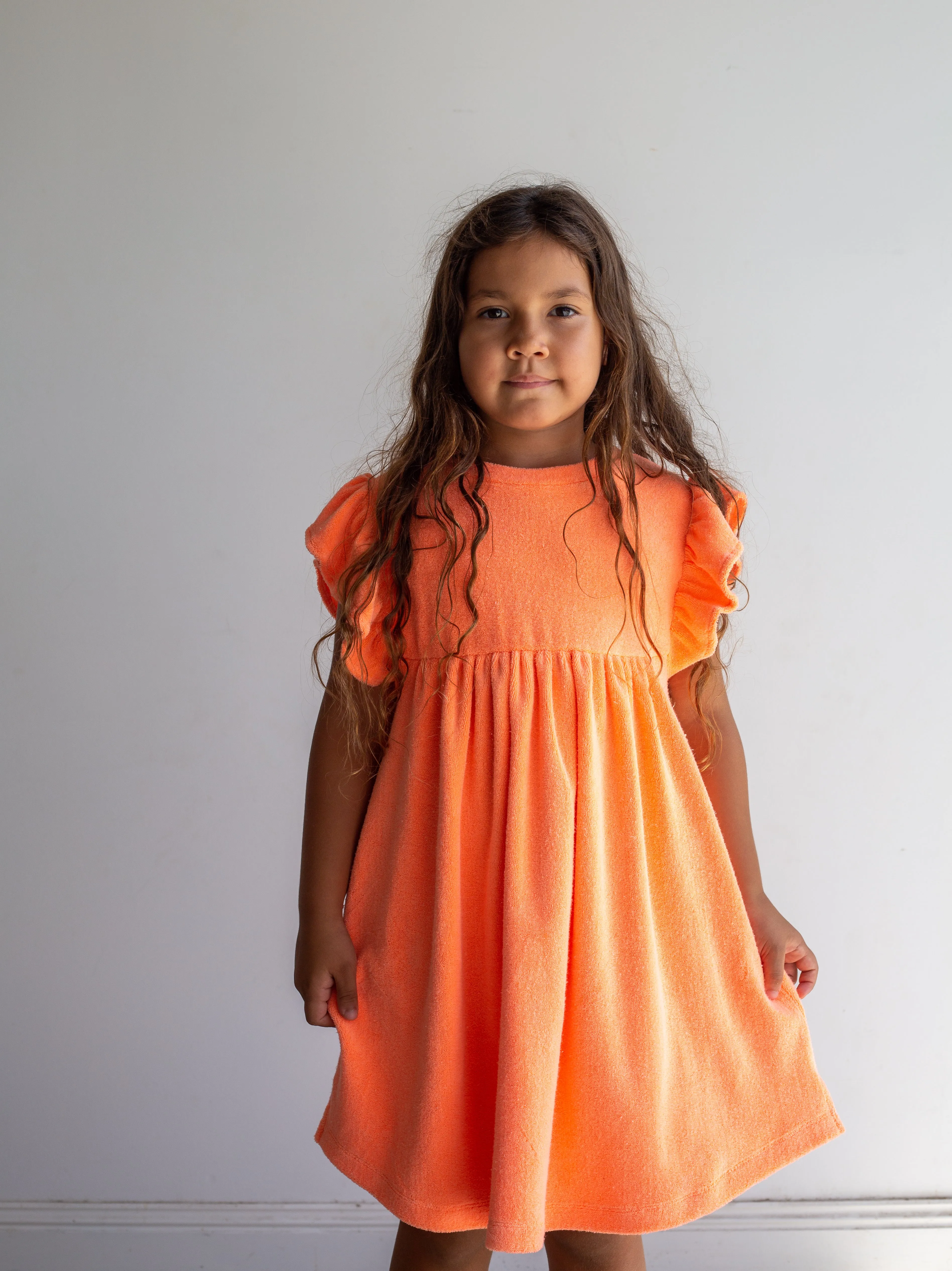 Paradise Terry Dress - Neon Orange