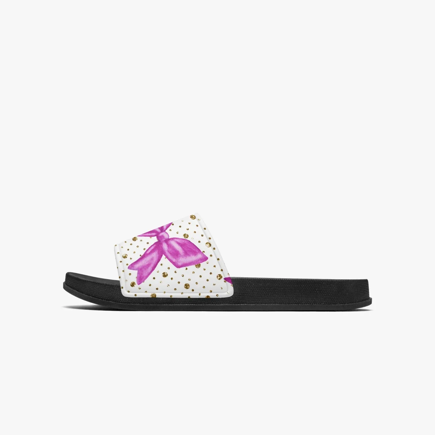 Pink & Gold Bow Home Slippers