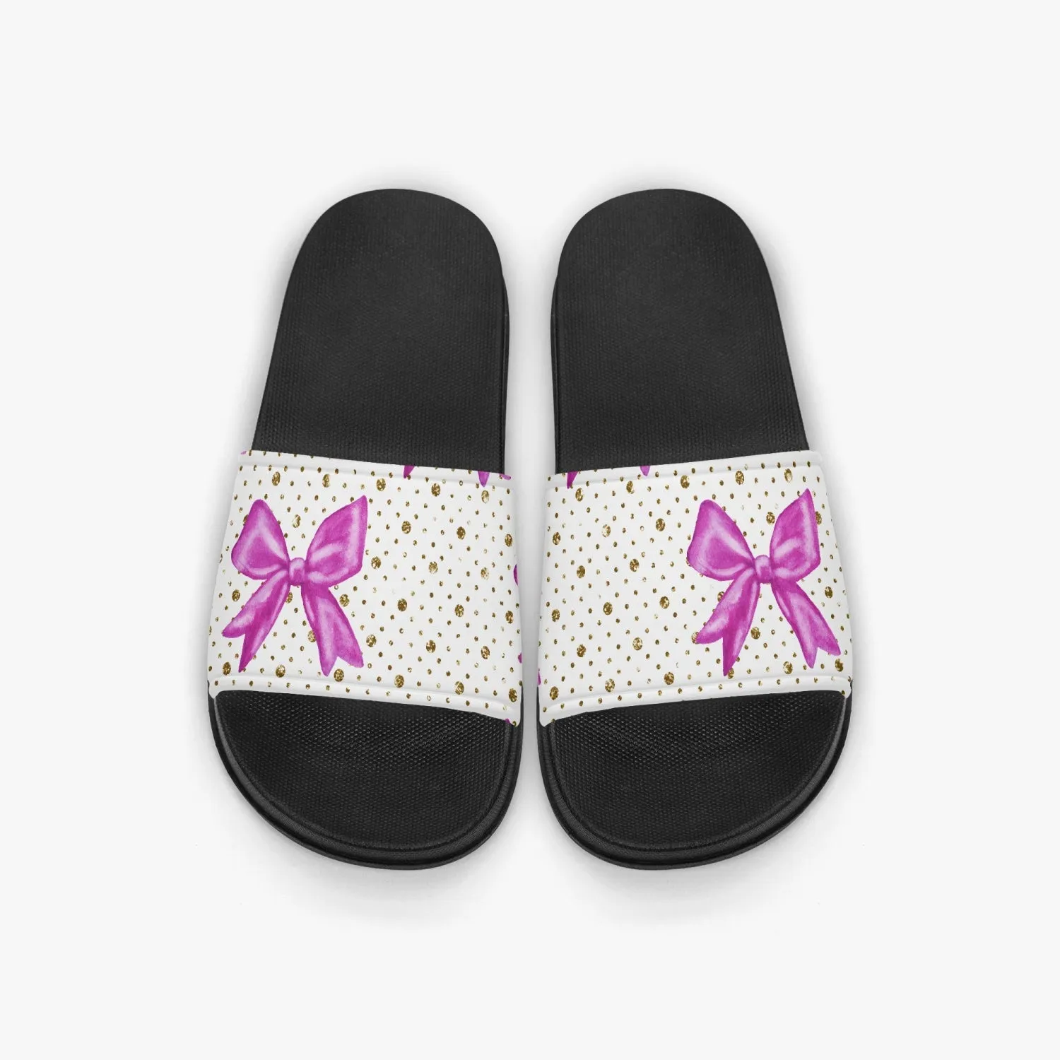 Pink & Gold Bow Home Slippers