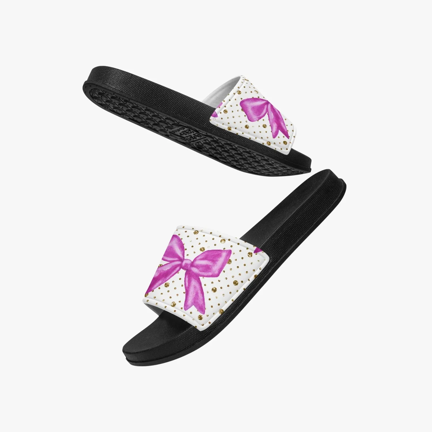 Pink & Gold Bow Home Slippers