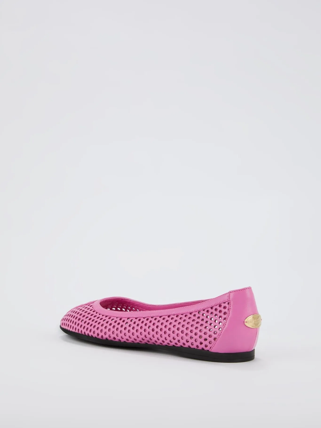 Pink Perforated Ballerina Flats