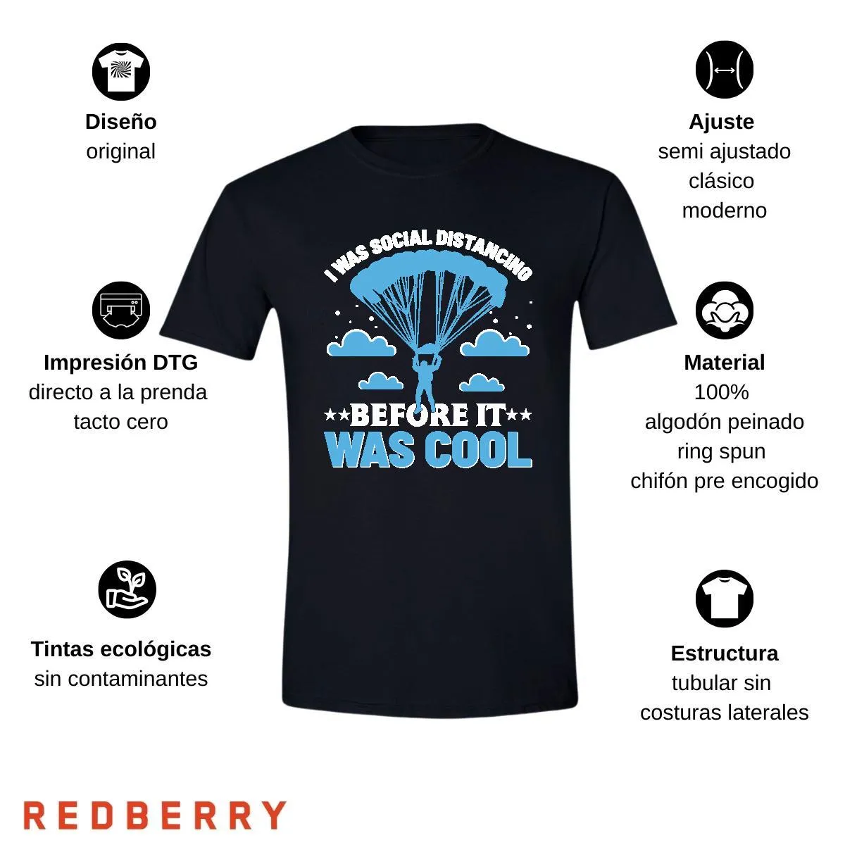 Playera Hombre Paracaidismo Deporte Vintage SK1012