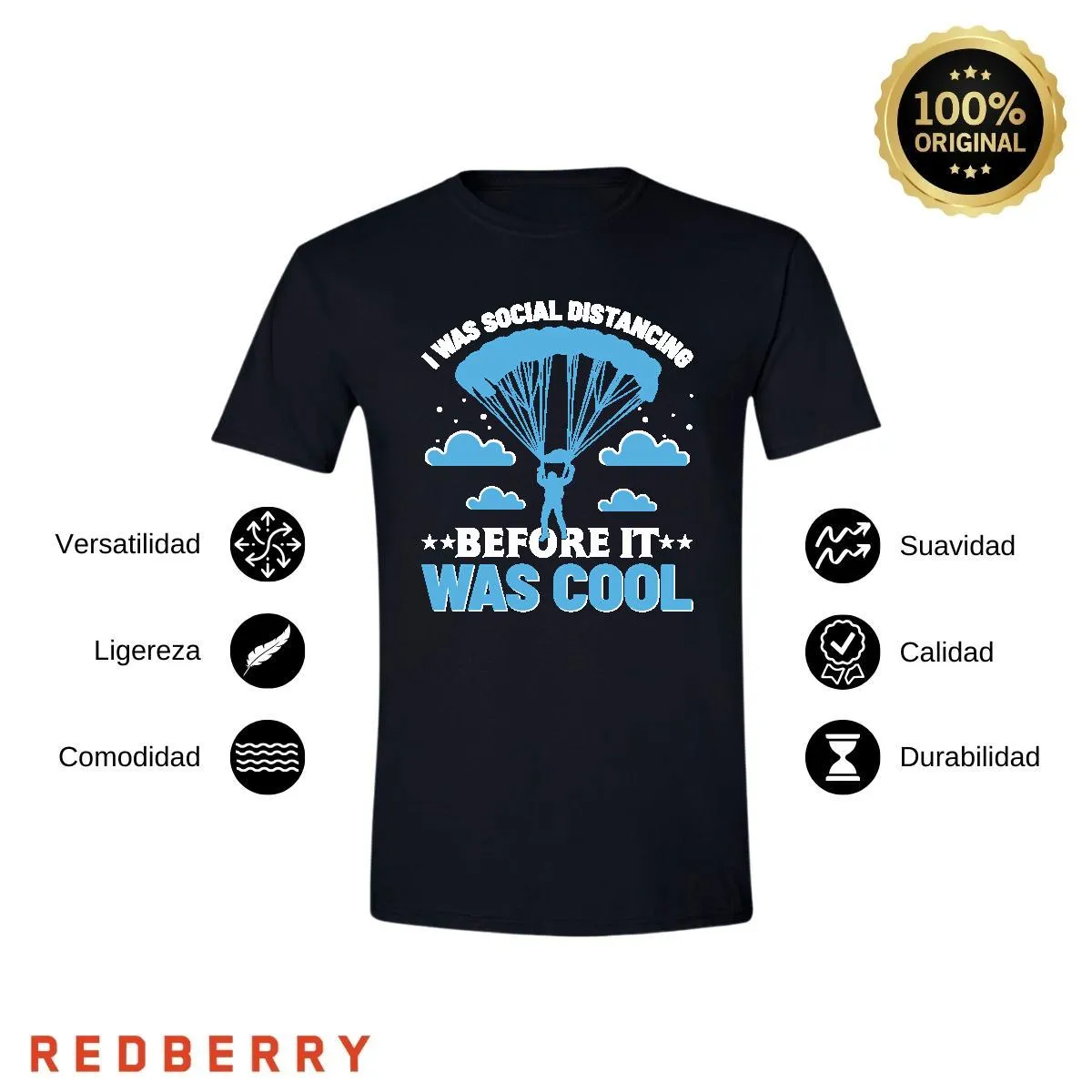 Playera Hombre Paracaidismo Deporte Vintage SK1012