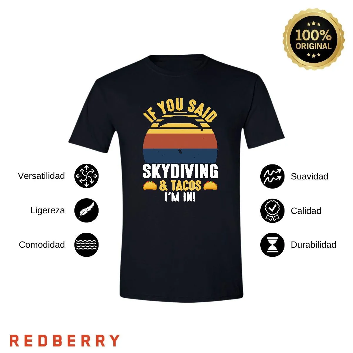 Playera Hombre Paracaidismo Deporte Vintage SK1015