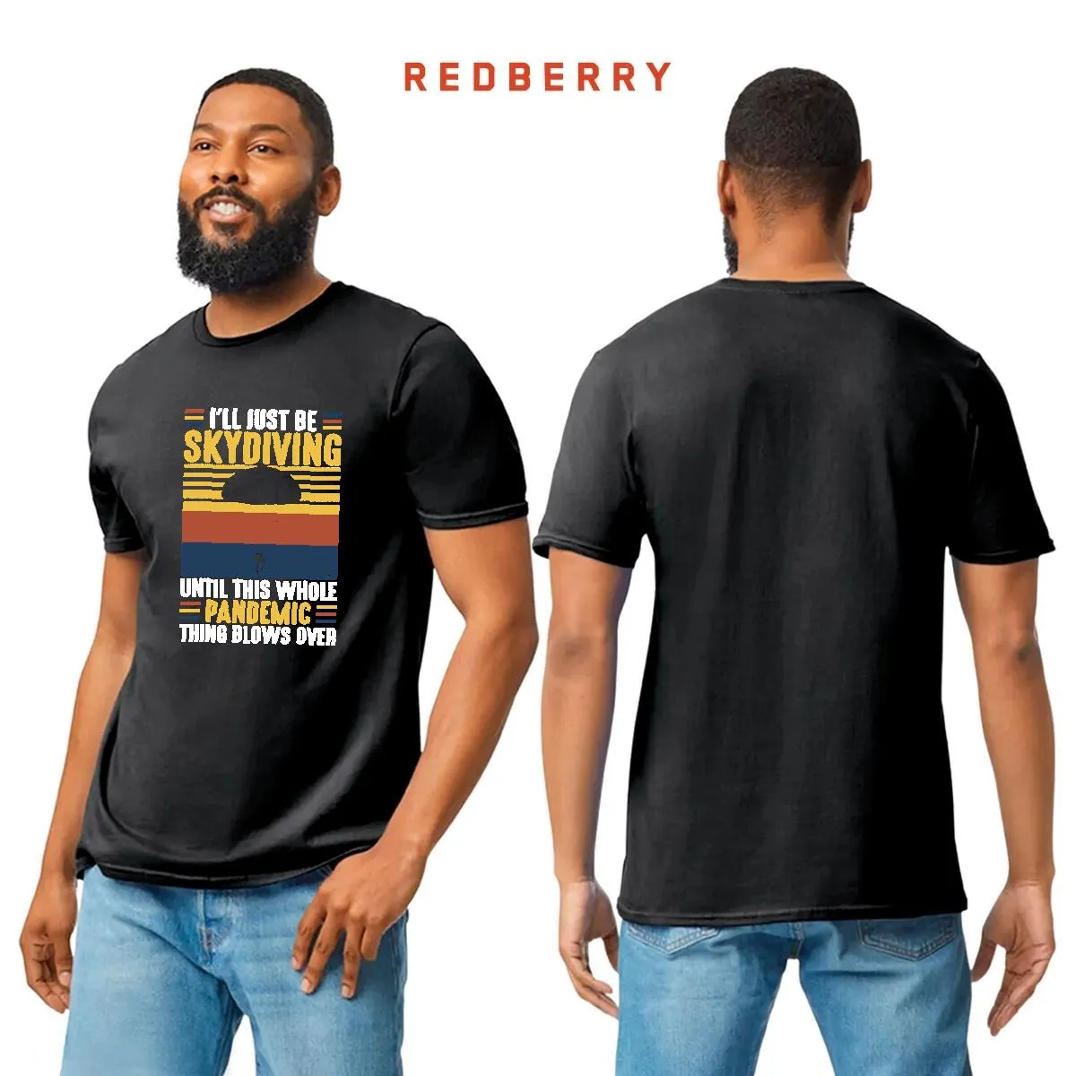 Playera Hombre Paracaidismo Deporte Vintage SK1016
