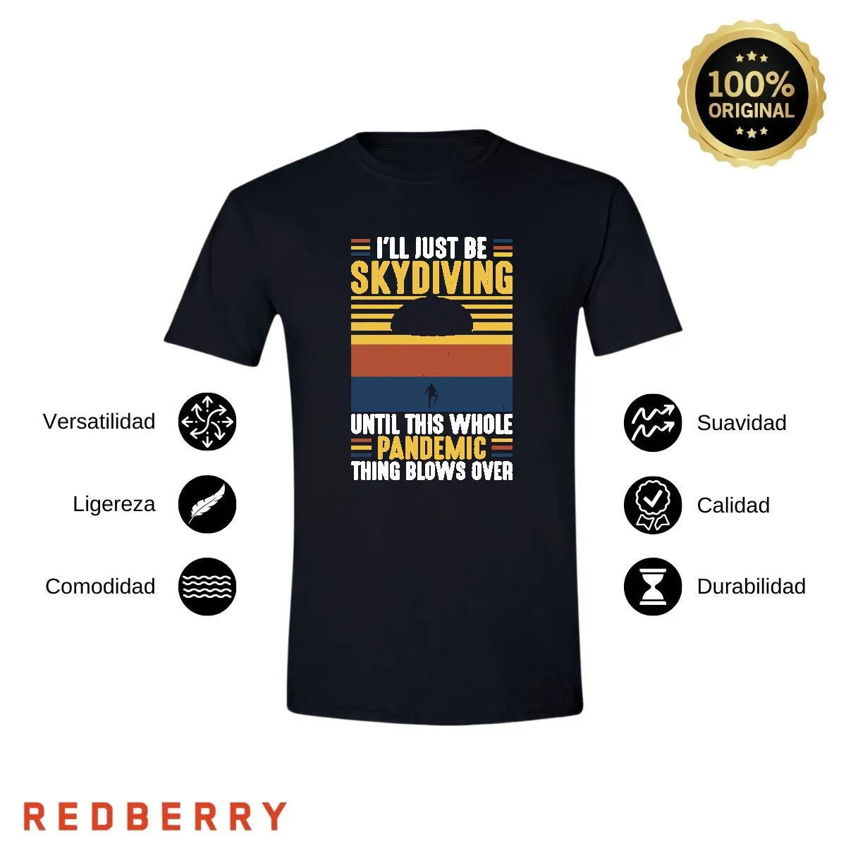 Playera Hombre Paracaidismo Deporte Vintage SK1016