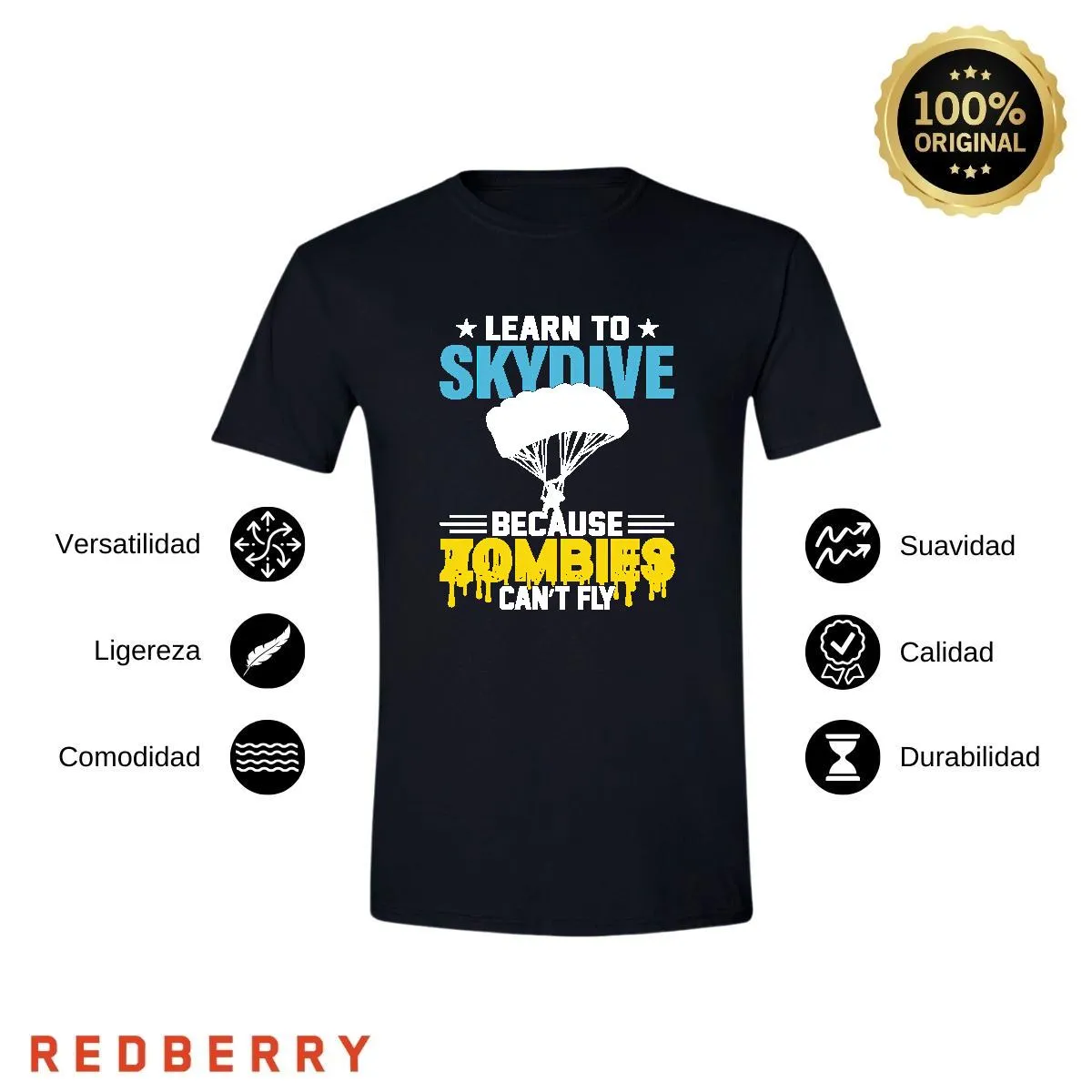 Playera Hombre Paracaidismo Deporte Vintage SK1023