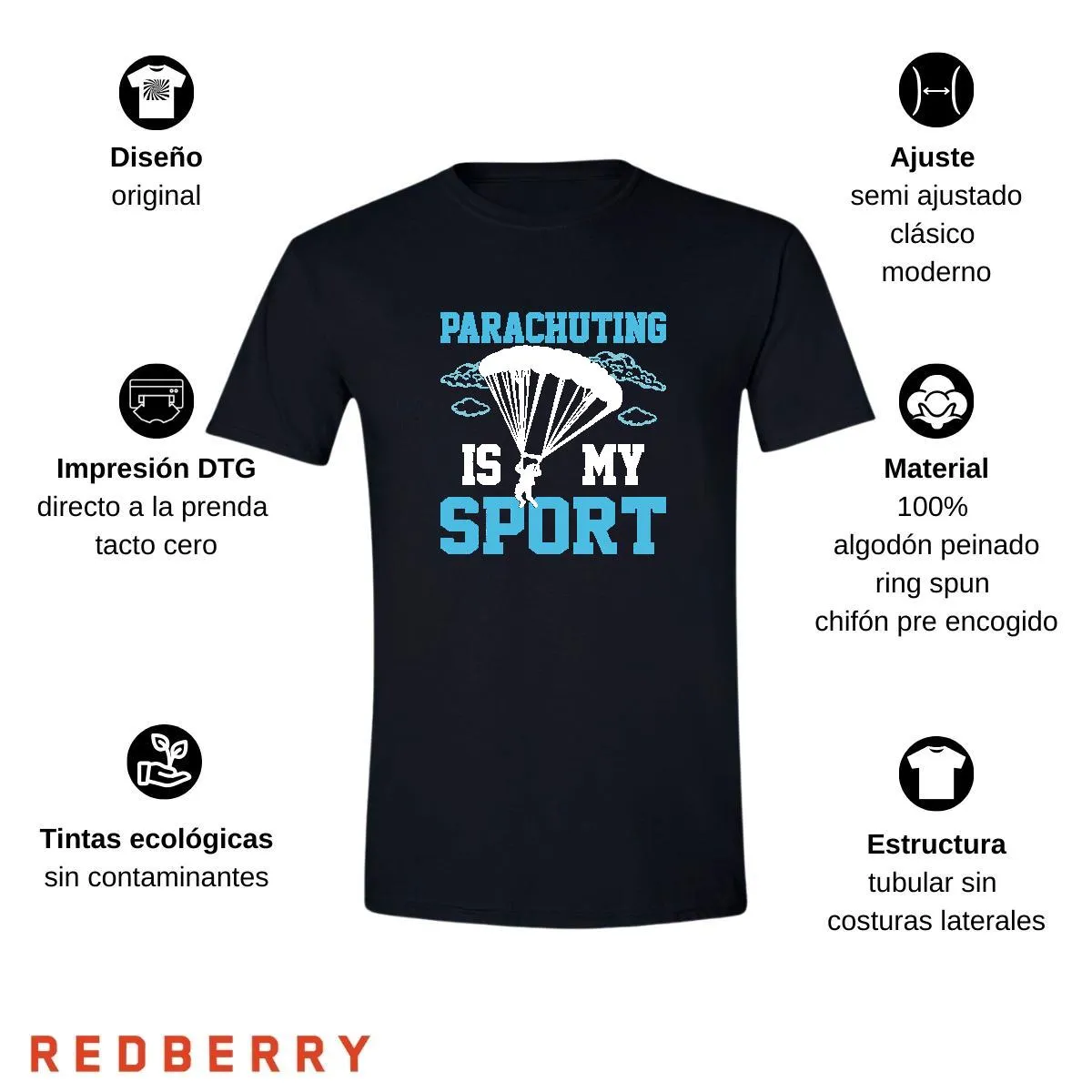 Playera Hombre Paracaidismo Deporte Vintage SK1028