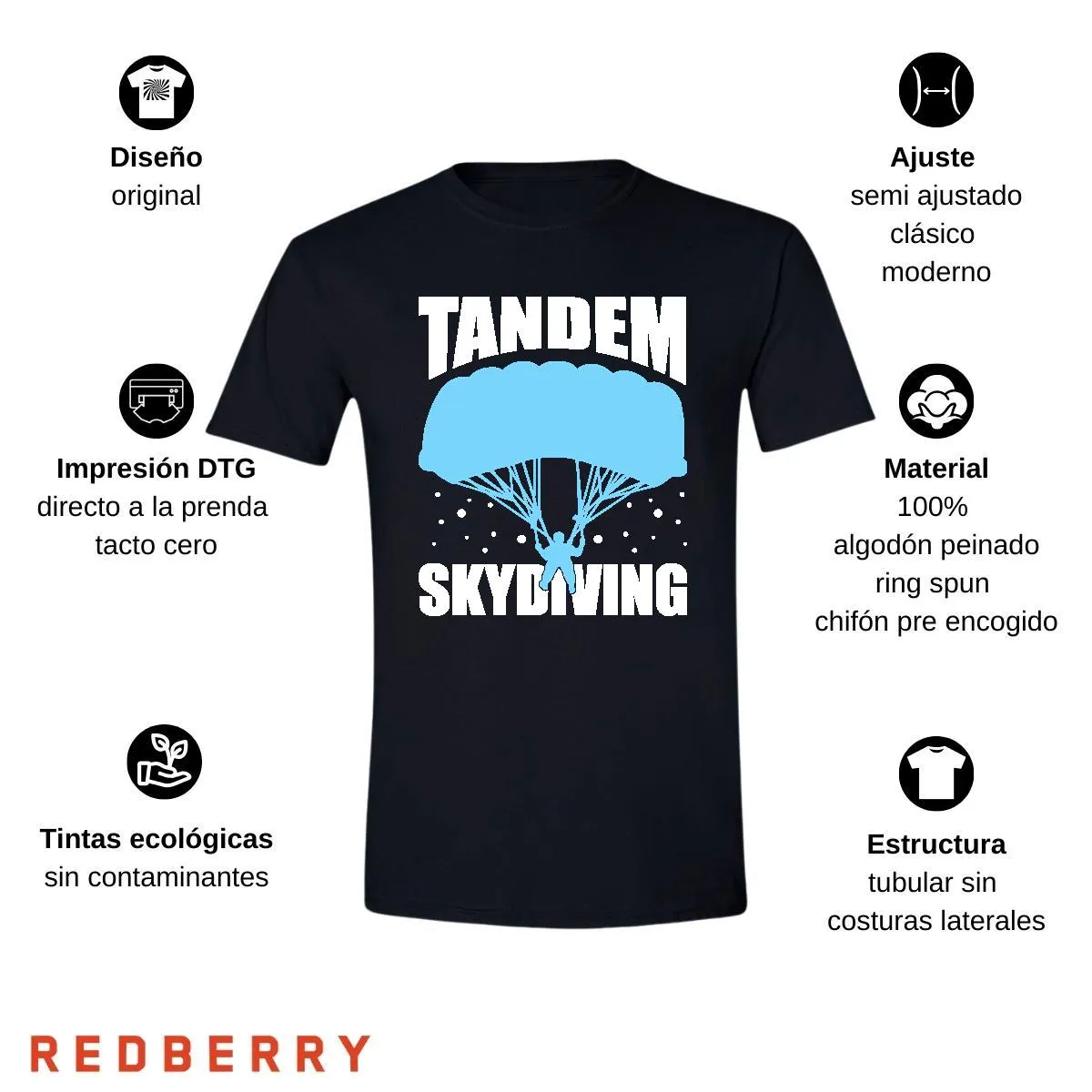 Playera Hombre Paracaidismo Deporte Vintage SK1040