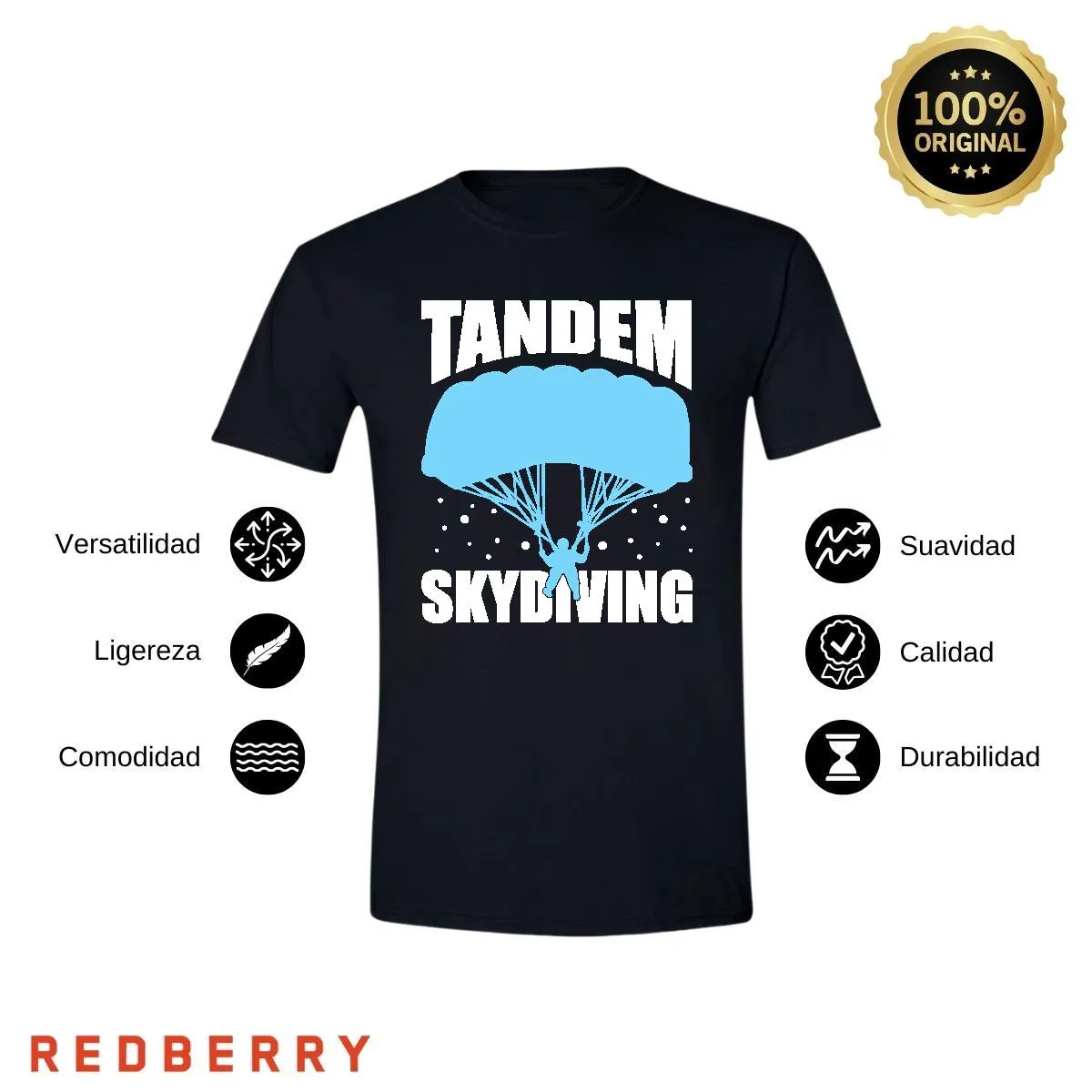 Playera Hombre Paracaidismo Deporte Vintage SK1040