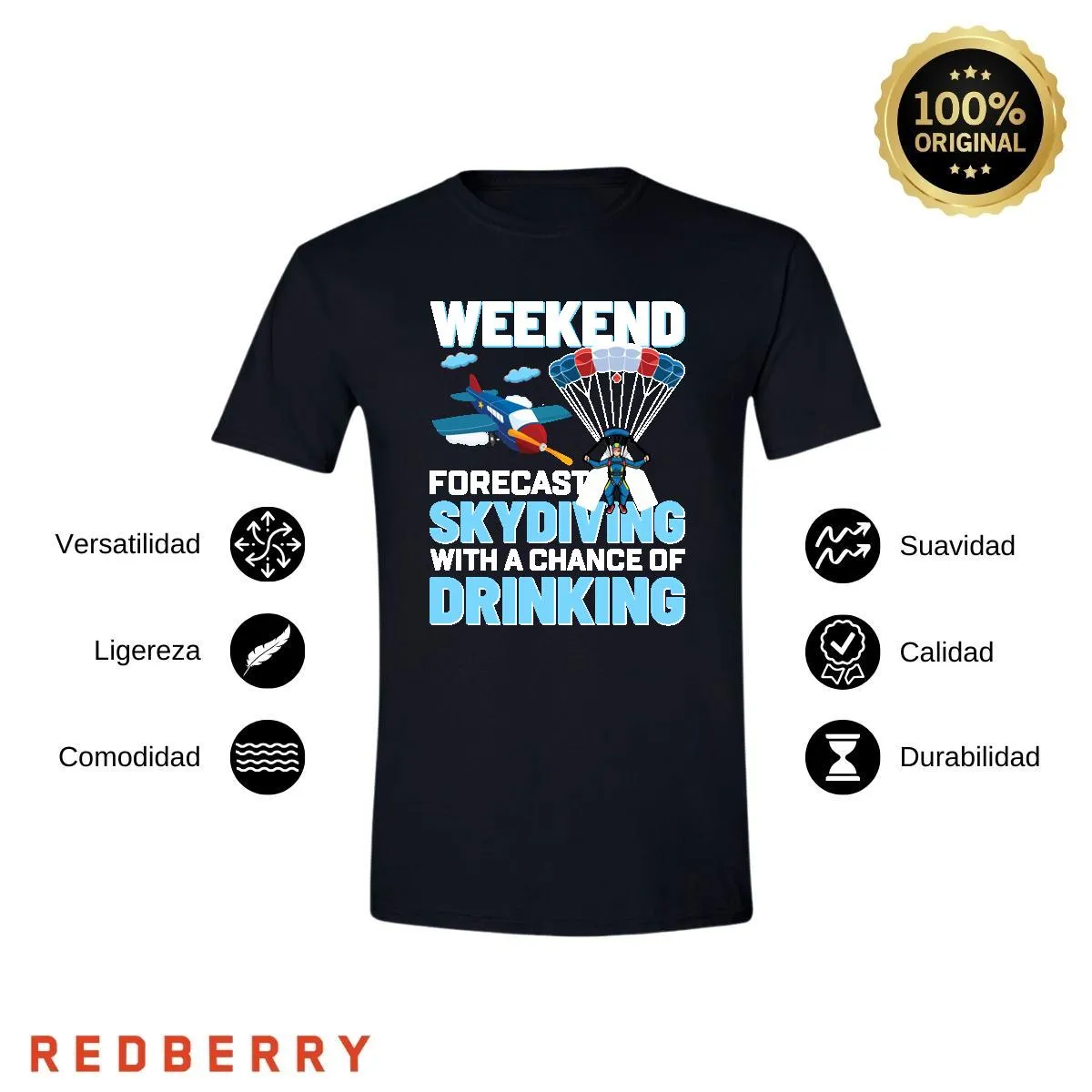 Playera Hombre Paracaidismo Deporte Vintage SK1044