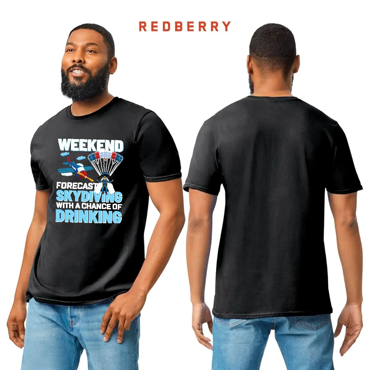 Playera Hombre Paracaidismo Deporte Vintage SK1044