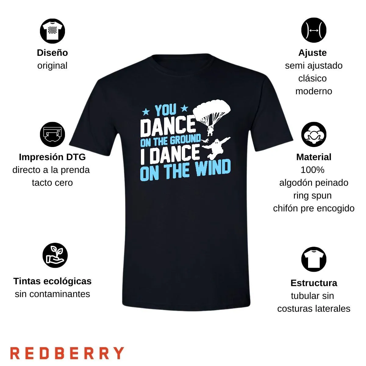 Playera Hombre Paracaidismo Deporte Vintage SK1047