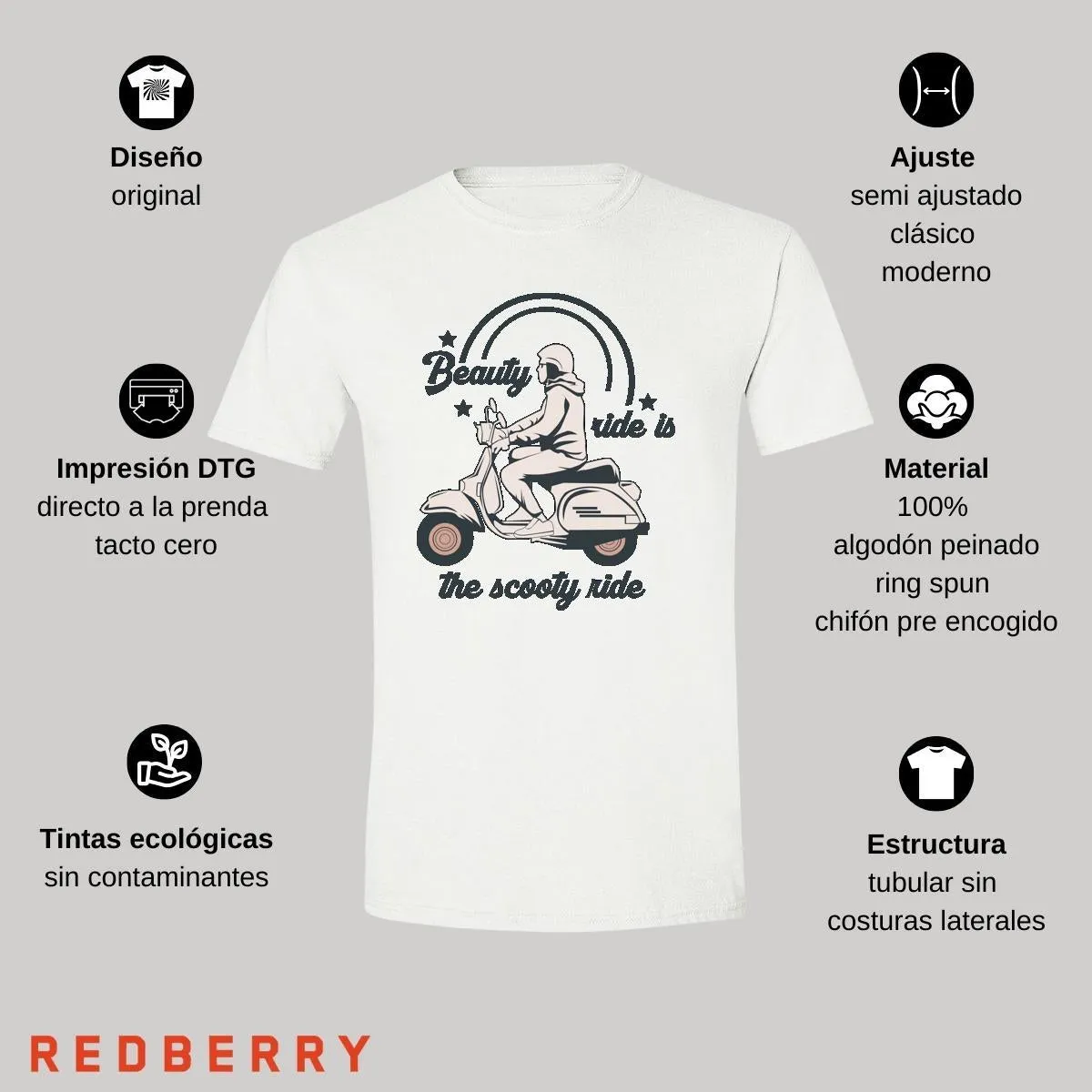 Playera Hombre Scooter Vespa Vintage SC1004