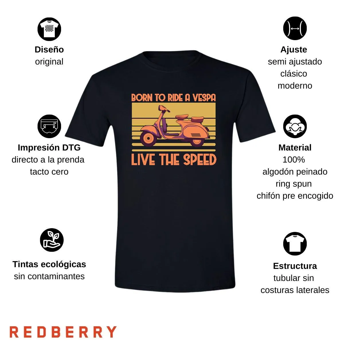 Playera Hombre Scooter Vespa Vintage SC1006