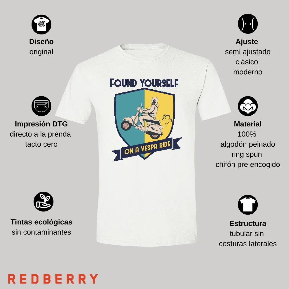 Playera Hombre Scooter Vespa Vintage SC1011