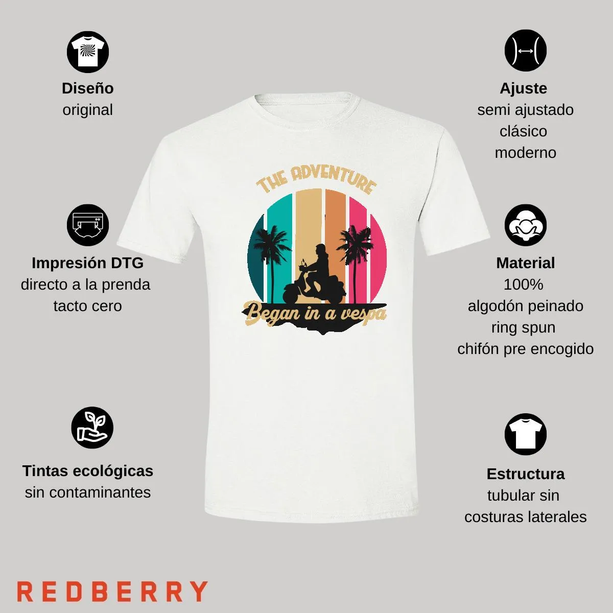 Playera Hombre Scooter Vespa Vintage SC1040