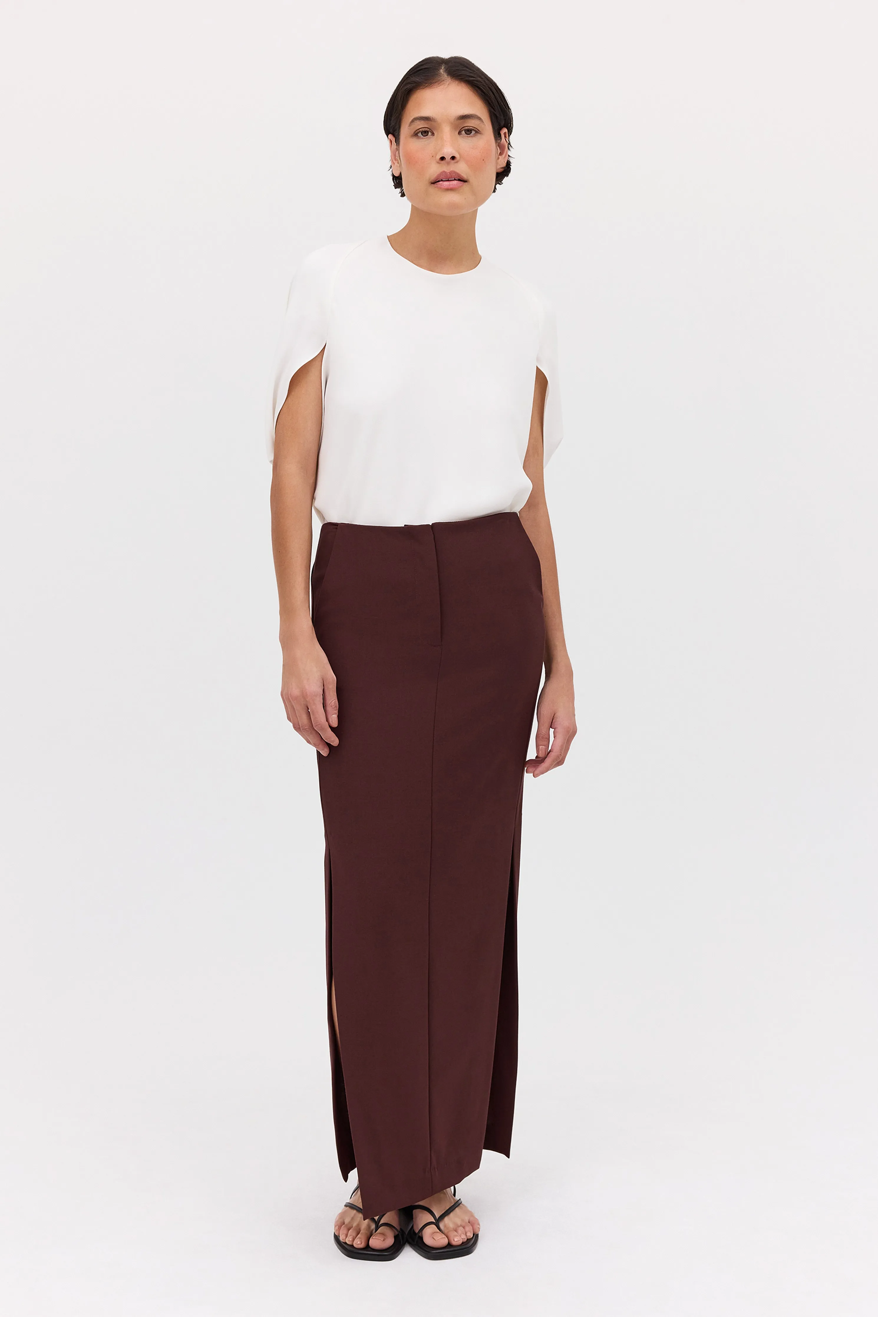 PLUM SUITING BASIS SKIRT