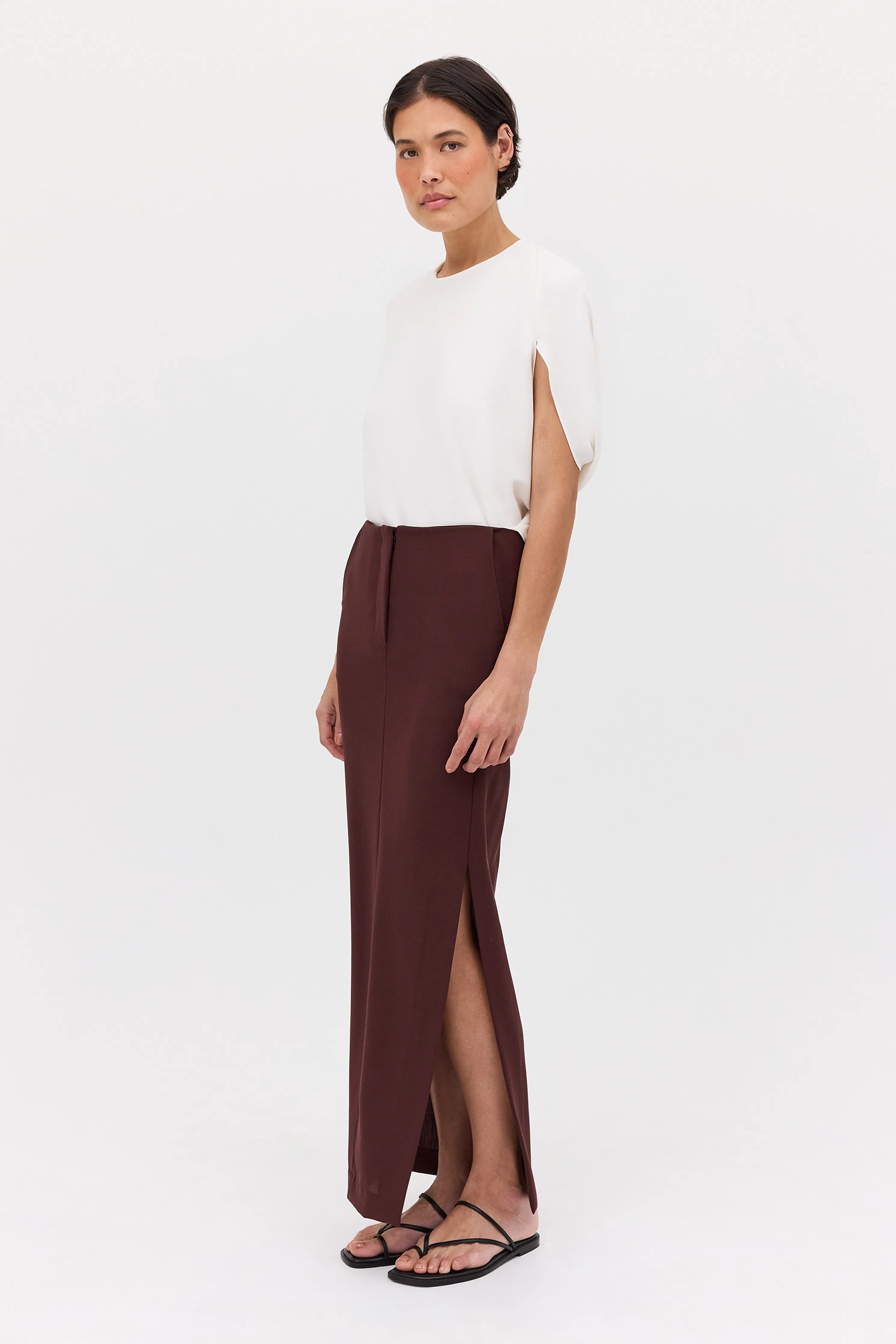 PLUM SUITING BASIS SKIRT
