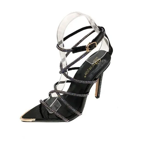 Pointed high heel pressure drill women's sandals large size sandals