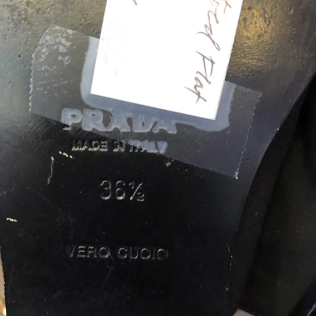 PRADA Black Flat Sling Backs | Size 36.5 IT