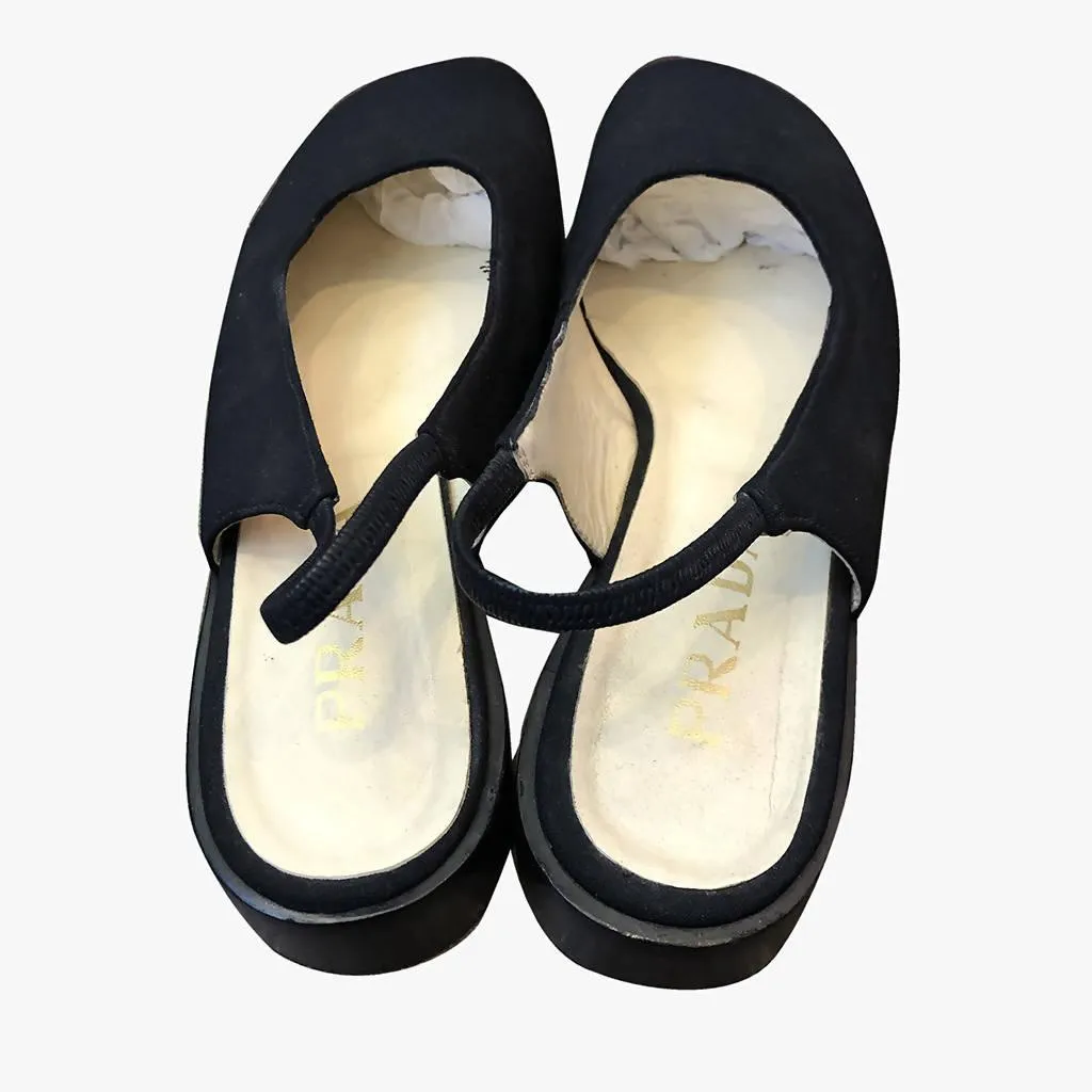 PRADA Black Flat Sling Backs | Size 36.5 IT