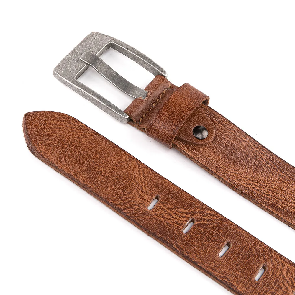 Premium Casual Leather Belt - Vintage Cognac