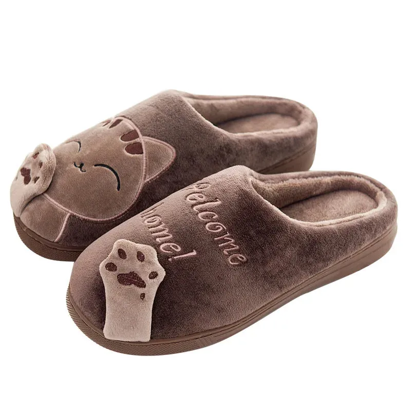 "Welcome Home Cat Slippers"