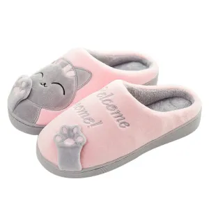 "Welcome Home Cat Slippers"