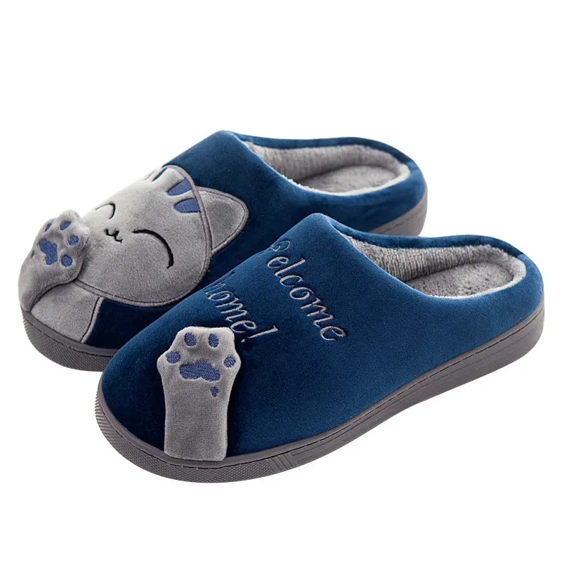"Welcome Home Cat Slippers"