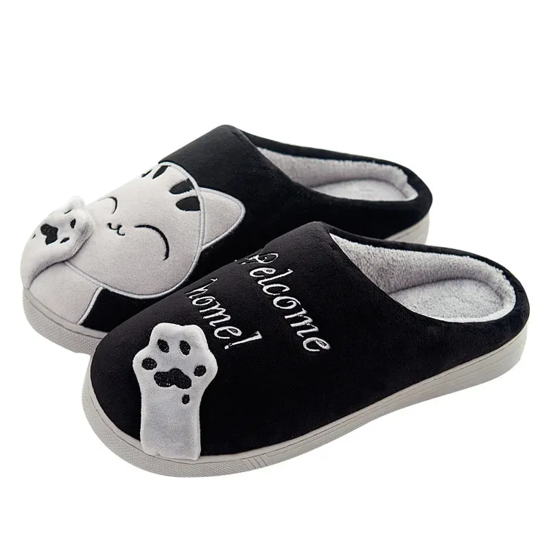 "Welcome Home Cat Slippers"
