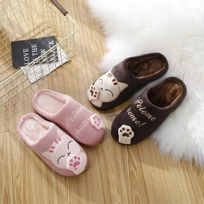 "Welcome Home Cat Slippers"