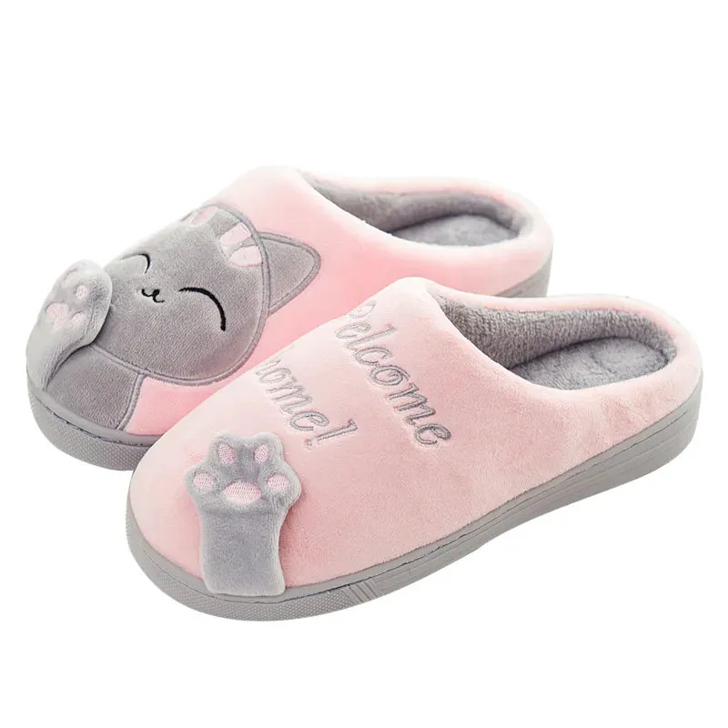 "Welcome Home Cat Slippers"