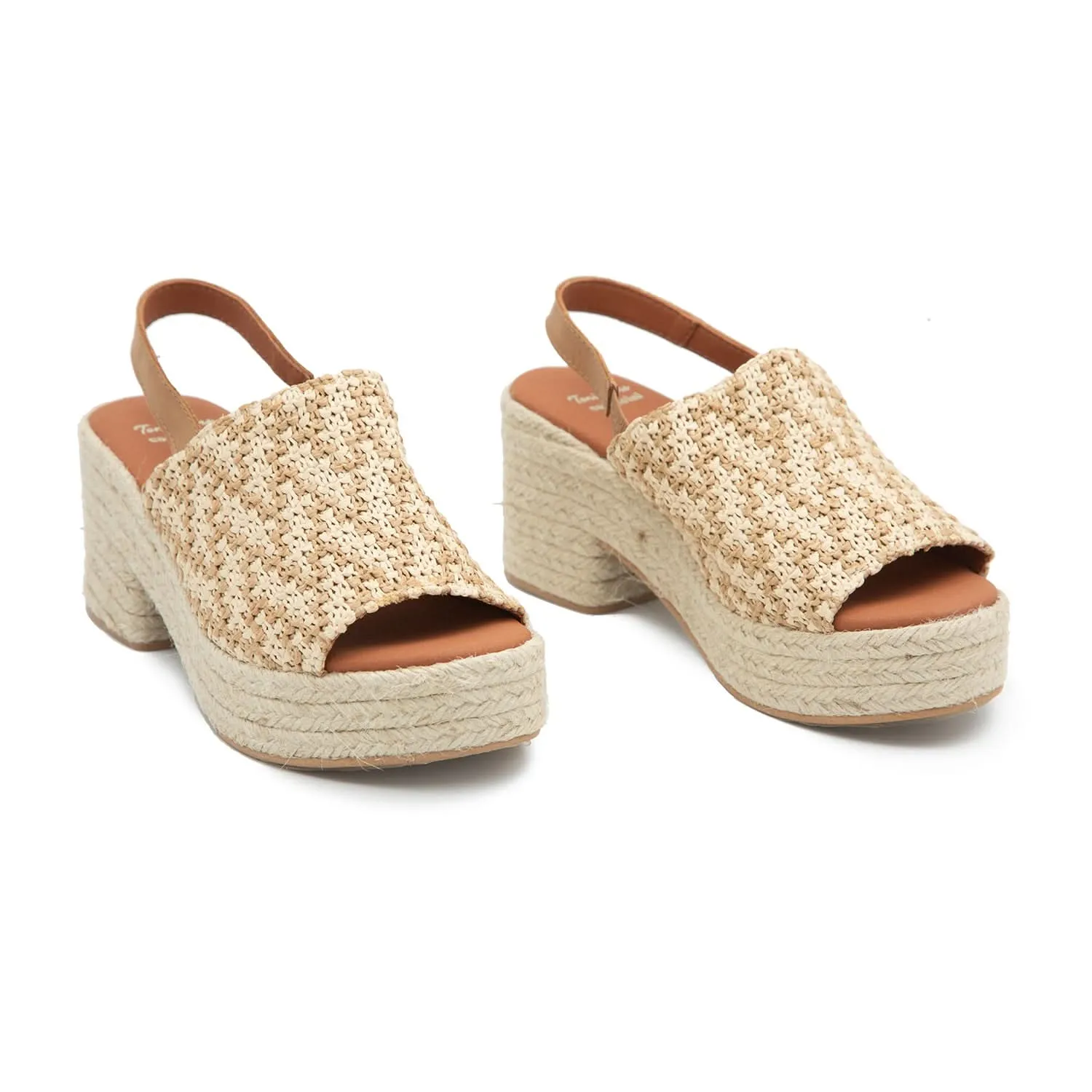 Raffia Espadrille with Wide Heel for Women - Ankara