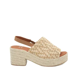 Raffia Espadrille with Wide Heel for Women - Ankara