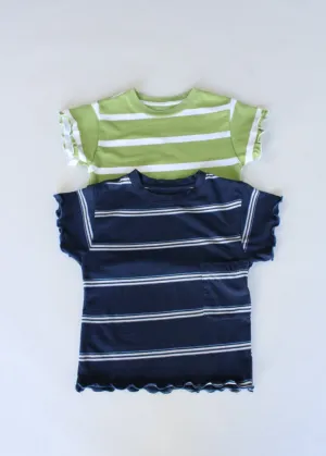 RCYCLD Lettuce Edge Stripe Baby Tee