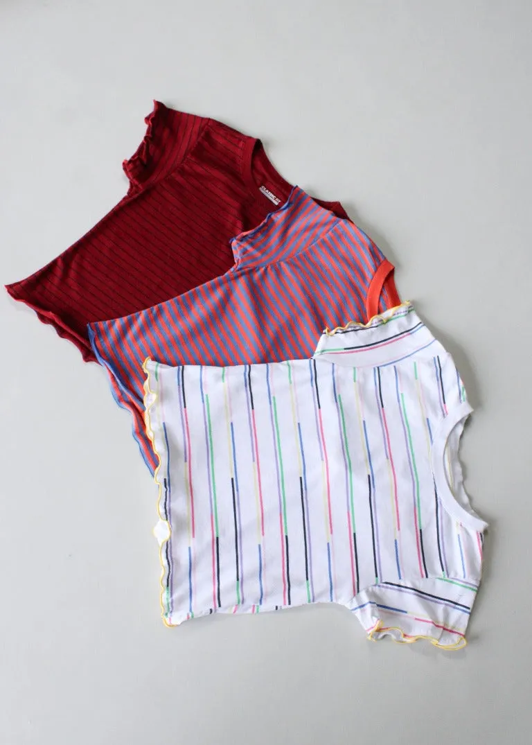 RCYCLD Lettuce Edge Stripe Baby Tee
