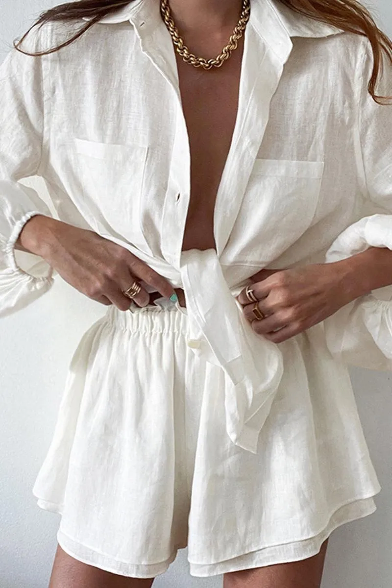 Relaxed Fit Two-Piece Set with Tie Waist