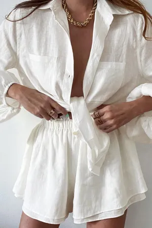 Relaxed Fit Two-Piece Set with Tie Waist