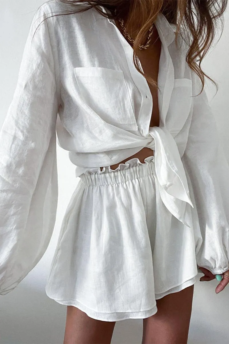 Relaxed Fit Two-Piece Set with Tie Waist