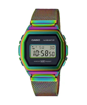Reloj Vintage casual correa de Acero inoxidable A-1000RBW-1