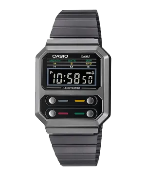 Reloj Vintage casual correa de Acero inoxidable A-100WEGG-1A