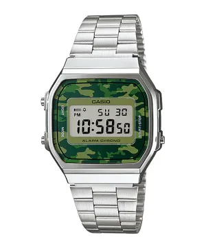 Reloj Vintage casual correa de Acero inoxidable A-168WEC-3