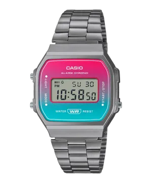 Reloj Vintage casual correa de Acero inoxidable A-168WERB-2A
