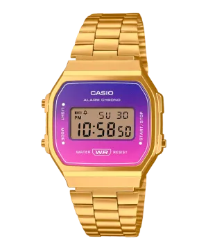 Reloj Vintage casual correa de Acero inoxidable A-168WERG-2A