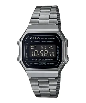 Reloj Vintage casual correa de Acero inoxidable A-168WGG-1B